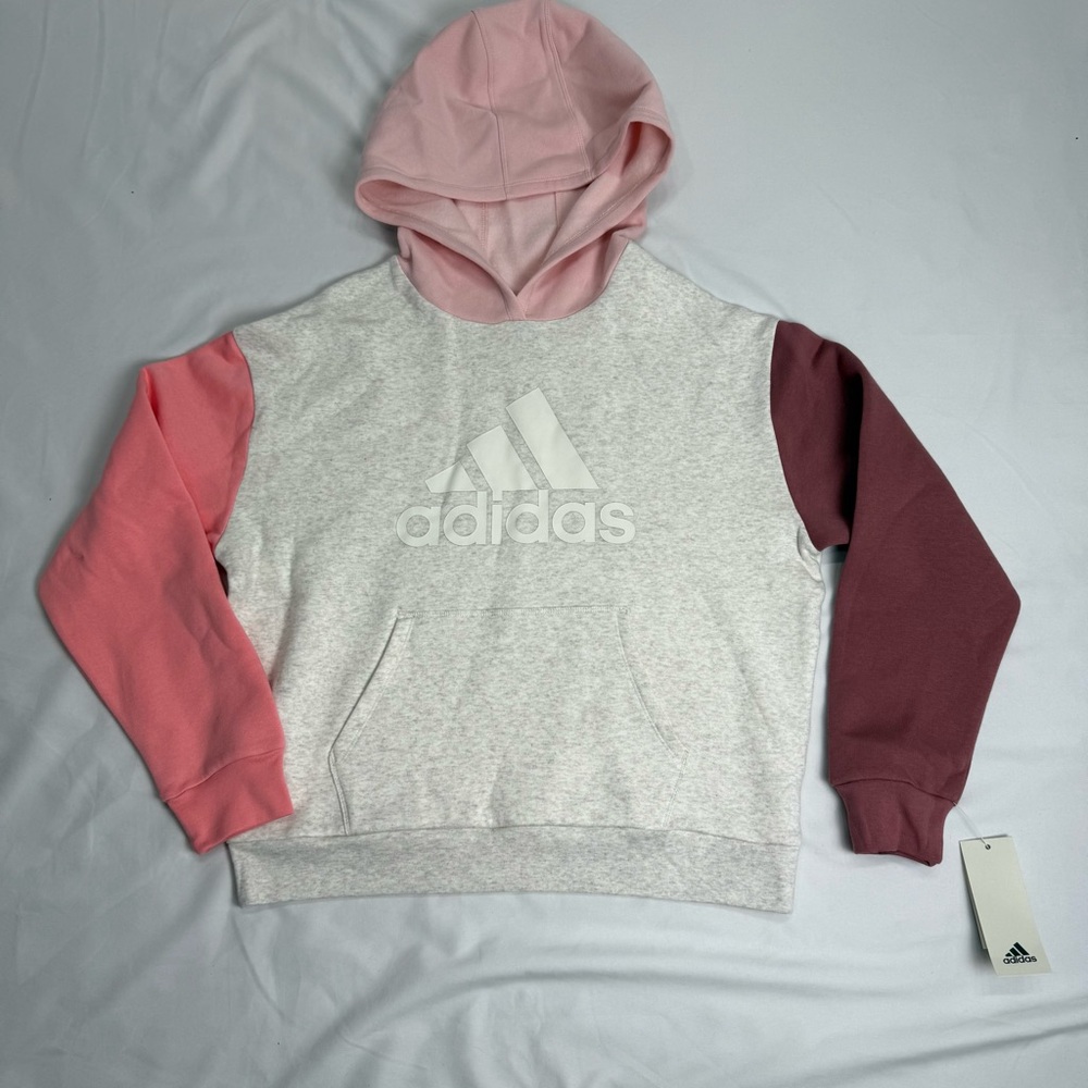 Adidas Two-Tone Pink and Maroon Hoodie